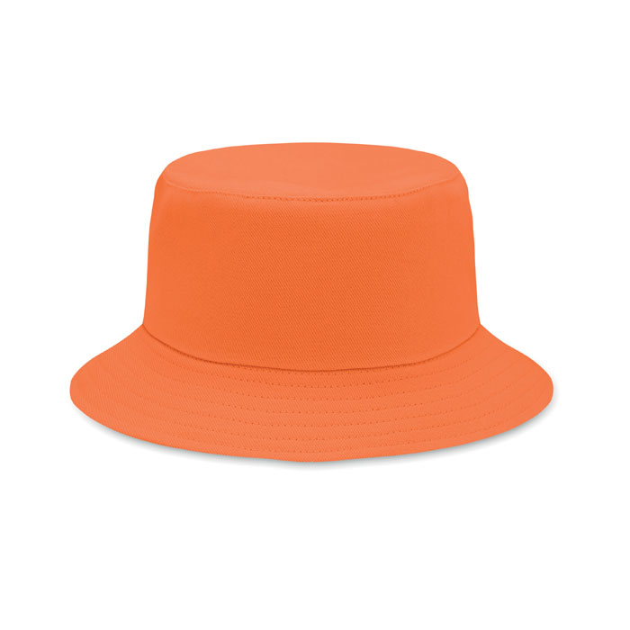 Vissershoedje-geborsteld-katoen-260-gm-bedrukken-oranje