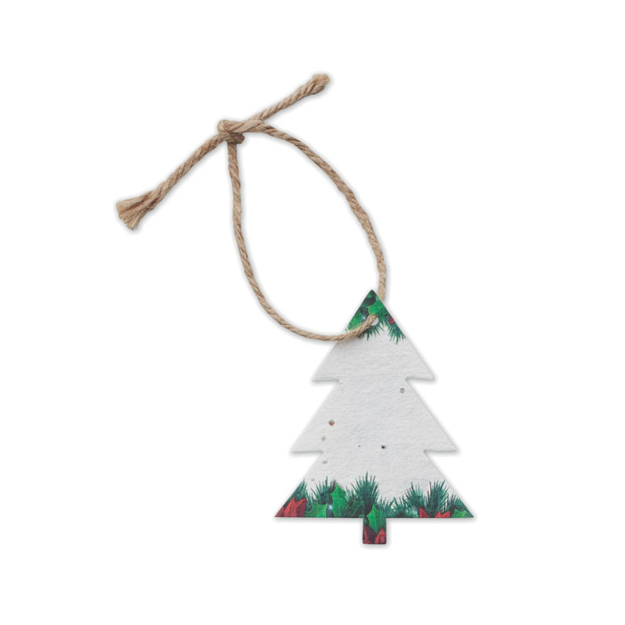 Kerst-ornament-Bloemenzaadpapier-Kerstboom-bedrukken-wit