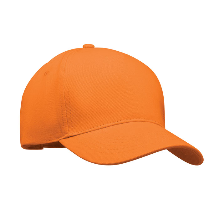 Baseball-pet-met-gesp-Geborsteld-twill-katoen-260-gm-bedrukken-oranje