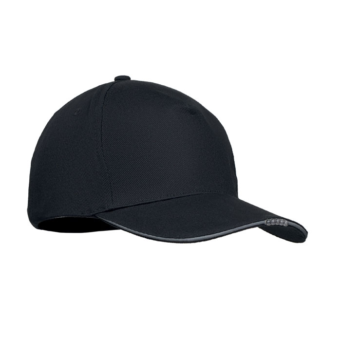 Baseball-pet-met-LED-licht-Katoen-220-gm-bedrukken-zwart