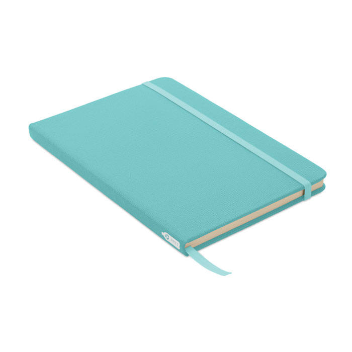 A5-notitieboek-RPET-omslag-80-vellen-bedrukken-turquoise
