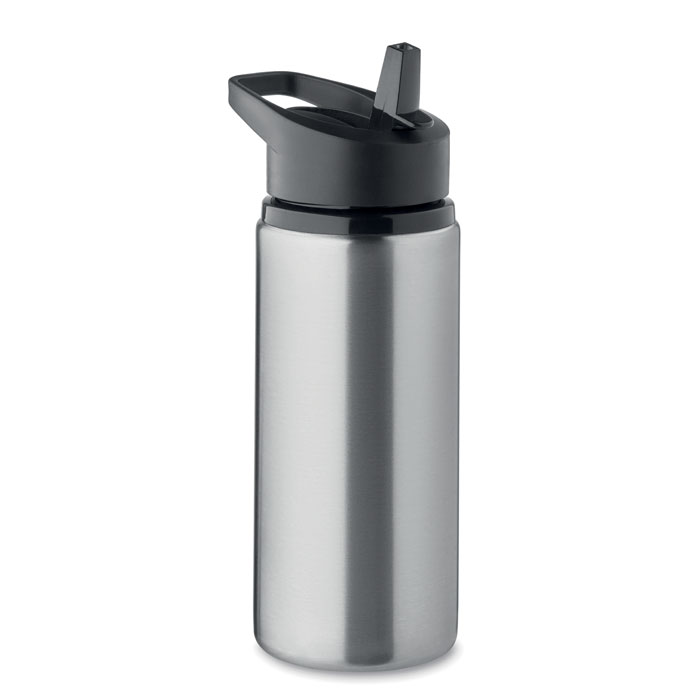Drinkfles-met-rietje-Gerecycled-RVS-500-ml-bedrukken-zilver