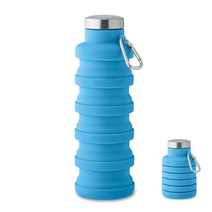 Inklapbare-drinkfles-Siliconen-500-ml-bedrukken-blauw
