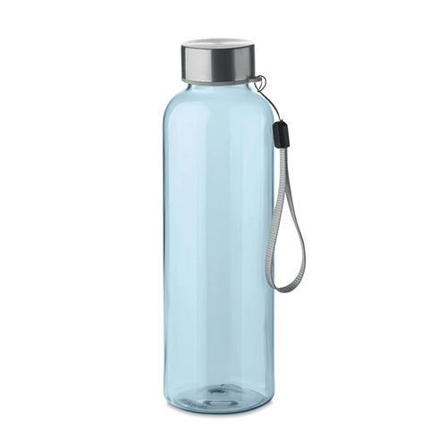 RPET-drinkfles-met-RVS-dop-en-draaglus-500-ml-bedrukken-lichtblauw
