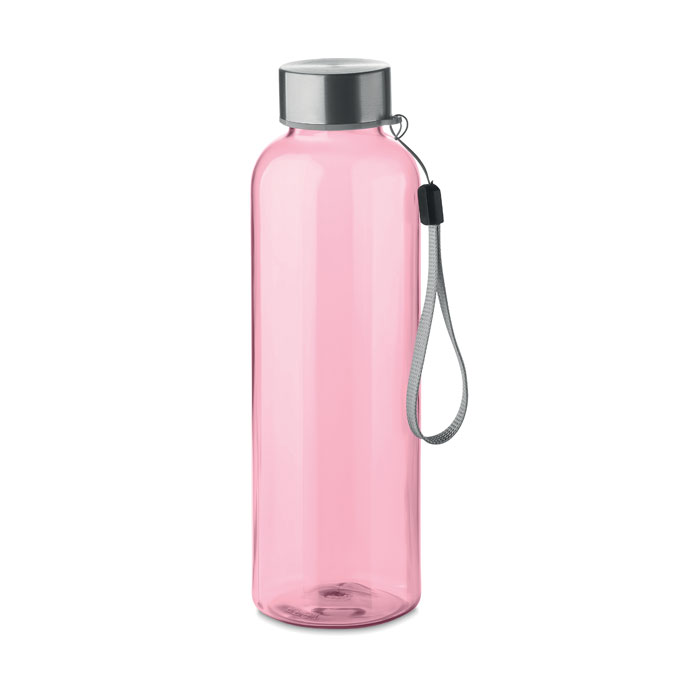 RPET-drinkfles-met-RVS-dop-en-draaglus-500-ml-bedrukken-roze