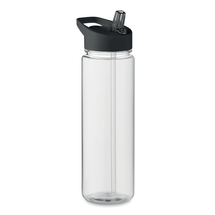 Transparante-waterfles-met-rietje-RPET-650-ml-bedrukken-zwart