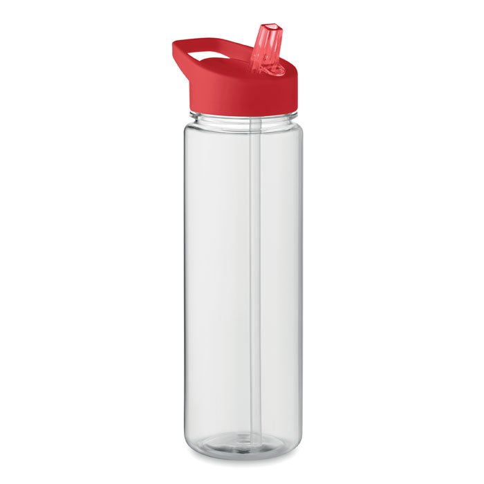 Transparante-waterfles-met-rietje-RPET-650-ml-bedrukken-rood