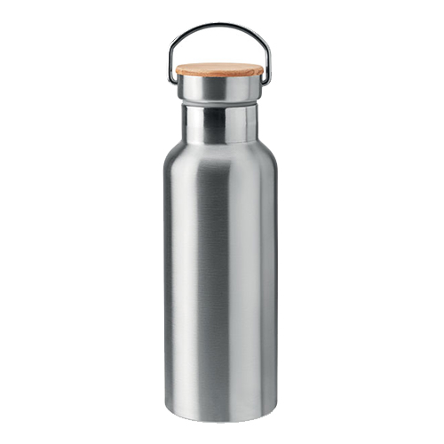 Thermosfles-met-bamboe-dop-RVS-500-ml-bedrukken-zilver