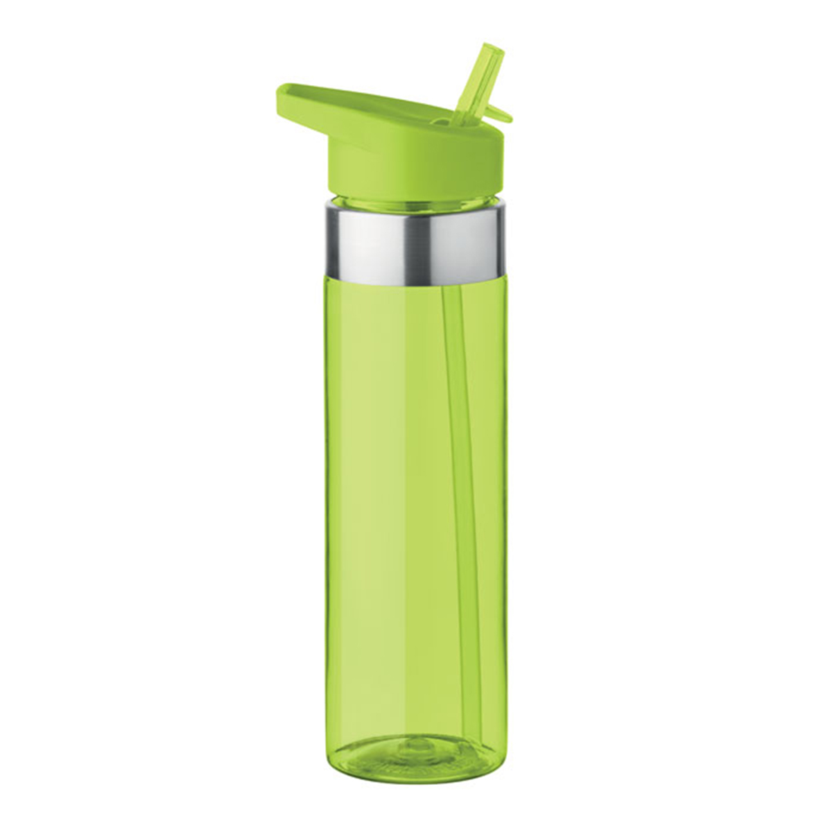 Tritan-waterfles-met-rietje-650-ml-bedrukken-groen