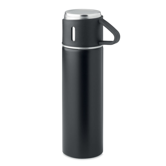 RVS-thermosfles-met-beker-420-ml-bedrukken-zwart