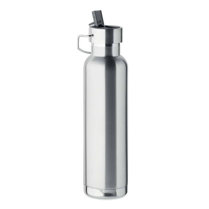 Thermosfles-met-rietje-Gerecycled-RVS-660-ml-bedrukken-zilver