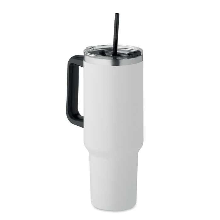 Thermosbeker-met-handgreep-en-rietje-Gerecycled-RVS-12L-bedrukken-wit