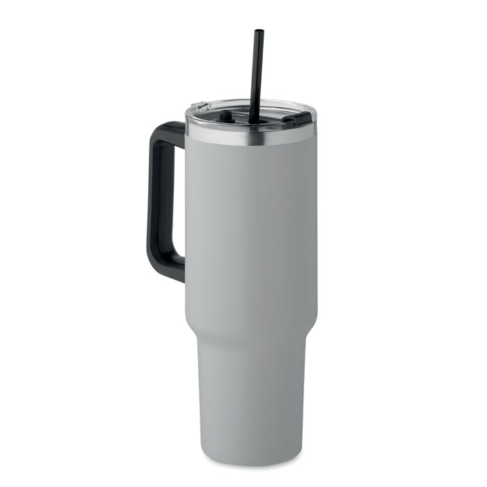 Thermosbeker-met-handgreep-en-rietje-Gerecycled-RVS-12L-bedrukken-grijs