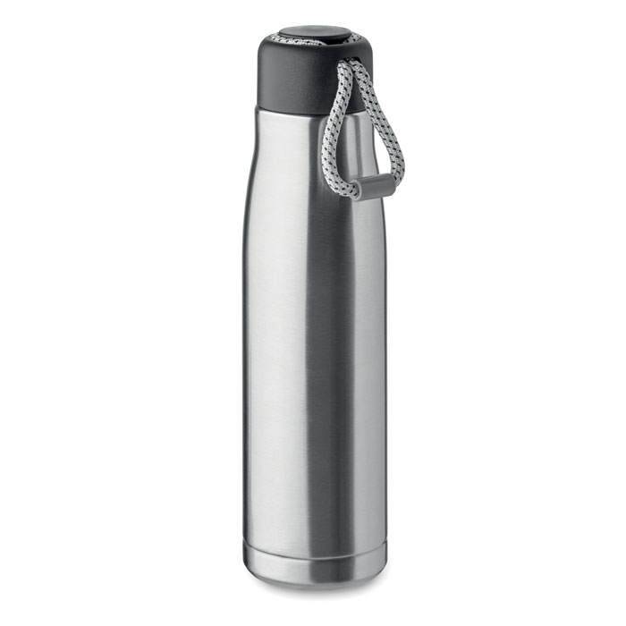 Thermosfles-met-draaglus-Gerecycled-RVS-500-ml-bedrukken-zilver