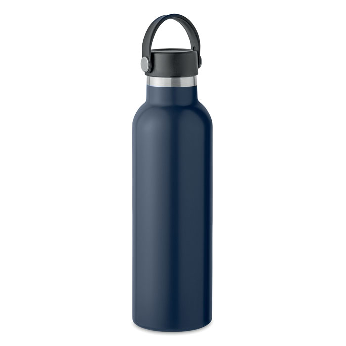 Thermosfles-met-rietje-Gerecycled-RVS-700-ml-bedrukken-donkerblauw