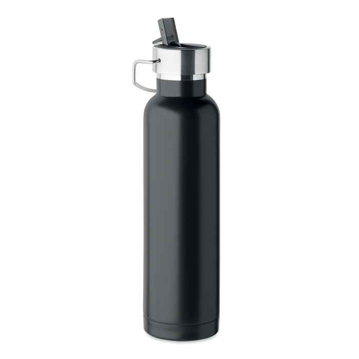 Thermosfles-met-rietje-Gerecycled-RVS-660-ml-bedrukken-zwart