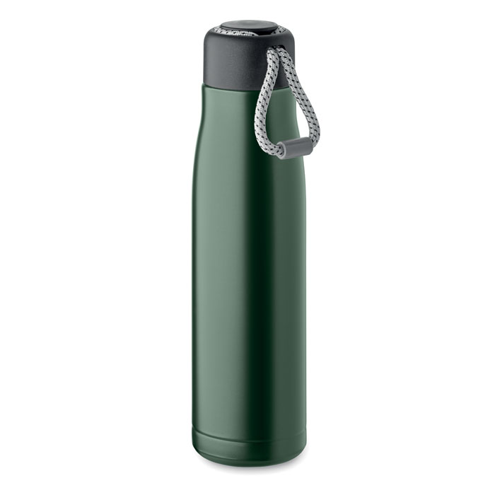 Thermosfles-met-draaglus-Gerecycled-RVS-500-ml-bedrukken-donkergroen