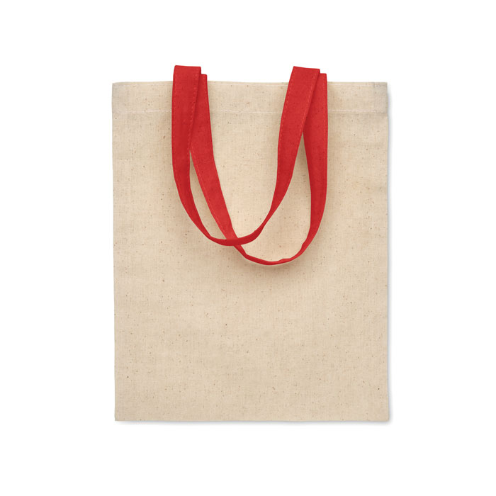 Katoenen-geschenktas-met-gekleurde-draaghengsels-140-gm-17-x-22-cm-bedrukken-rood