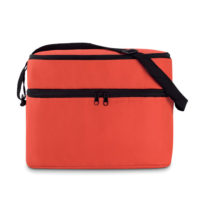 Koeltas-met-dubbel-compartiment-15-liter-bedrukken-rood
