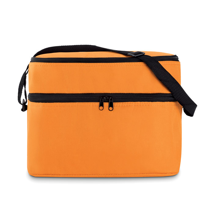 Koeltas-met-dubbel-compartiment-15-liter-bedrukken-oranje