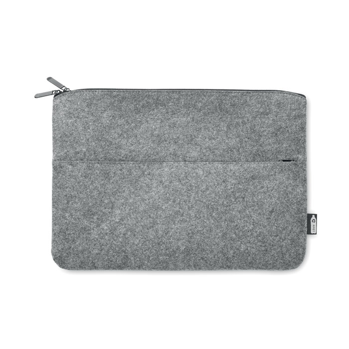 Laptoptas-met-voorvak-RPET-vilt-14-inch-bedrukken-grijs
