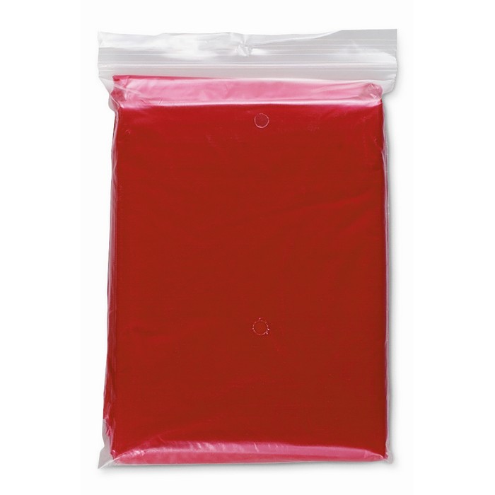 Wegwerp-regenponcho-met-capuchon-Basic-bedrukken-rood
