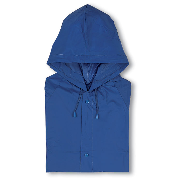Regenjas-met-capuchon-en-drukknoopsluiting-PVC-bedrukken-blauw