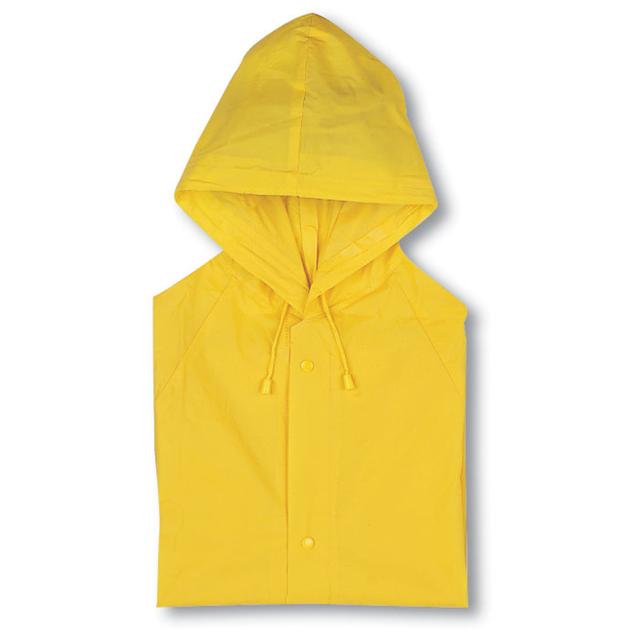 Regenjas-met-capuchon-en-drukknoopsluiting-PVC-bedrukken-geel