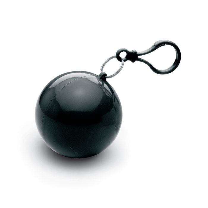 Regenponcho-in-bal-met-karabijnhaak-bedrukken-zwart