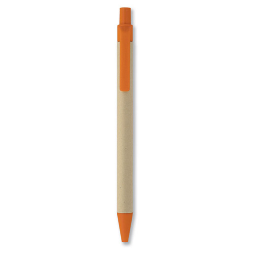 Balpen-van-biologisch-afbreekbaar-mas-Gerecycled-papier-bedrukken-oranje