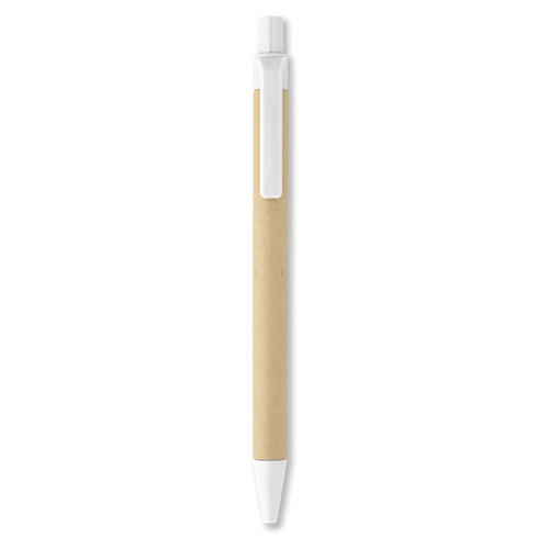 Balpen-van-biologisch-afbreekbaar-mas-Gerecycled-papier-bedrukken-wit