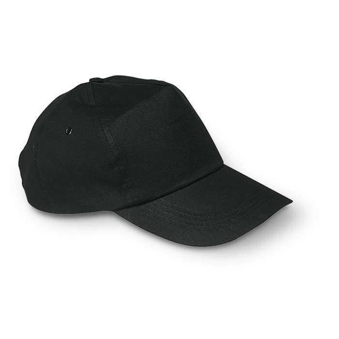 Baseball-pet-met-kunststof-sluiting-Katoen-160-gm-bedrukken-zwart