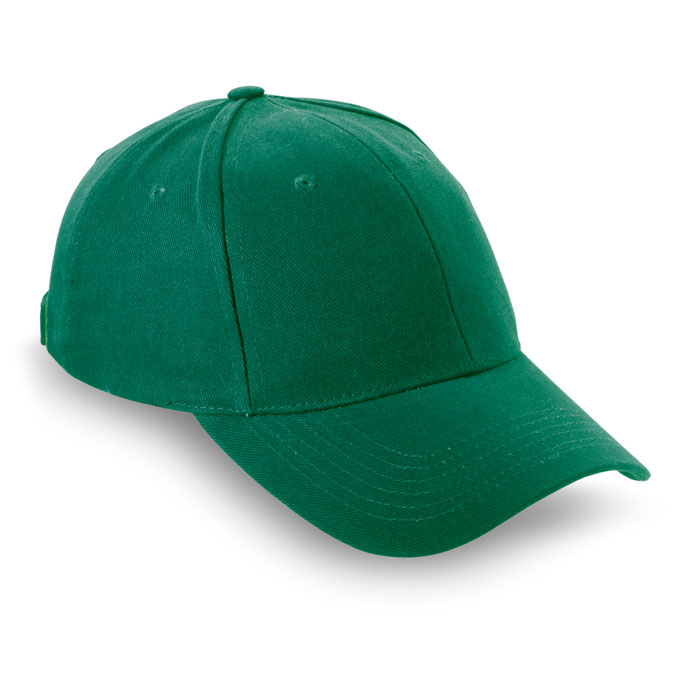 Baseball-cap-met-gespsluiting-Geborsteld-katoen-260-gm-bedrukken-groen