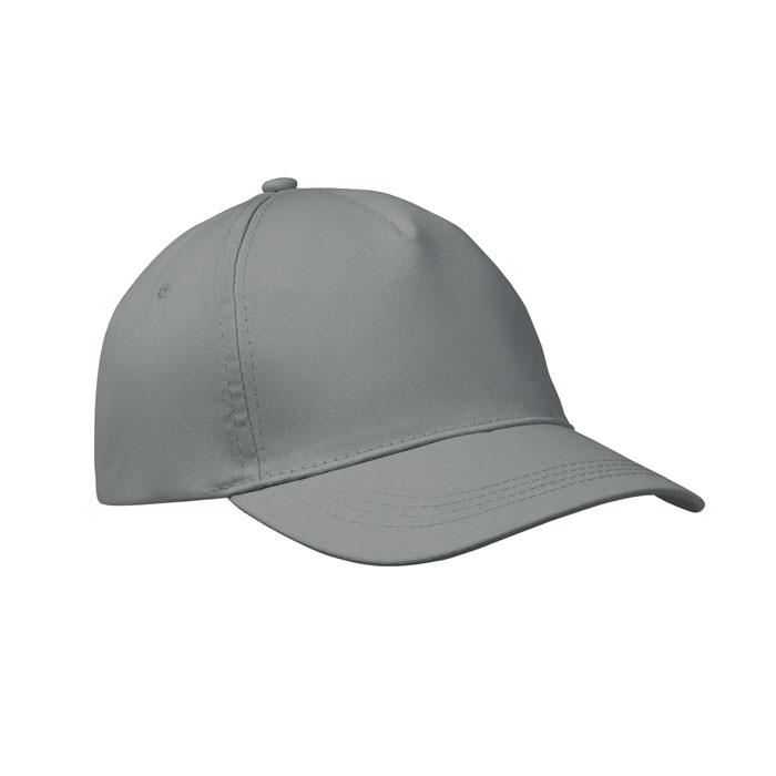 Baseball-pet-met-klittenbandsluiting-Katoenen-twill-150-gm-bedrukken-grijs