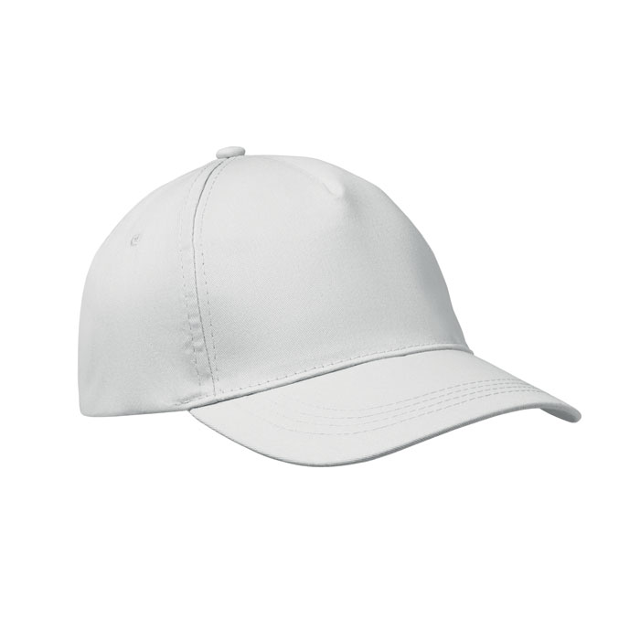 Baseball-pet-met-klittenbandsluiting-Katoenen-twill-150-gm-bedrukken-wit