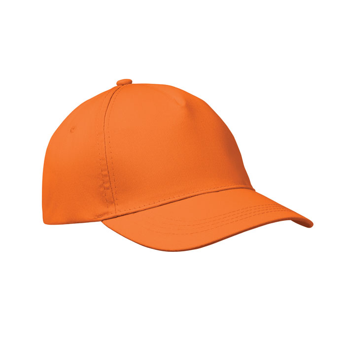 Baseball-pet-met-klittenbandsluiting-Katoenen-twill-150-gm-bedrukken-oranje