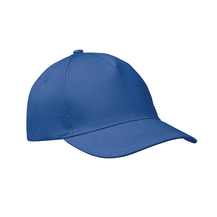 Baseball-pet-met-klittenbandsluiting-Katoenen-twill-150-gm-bedrukken-blauw