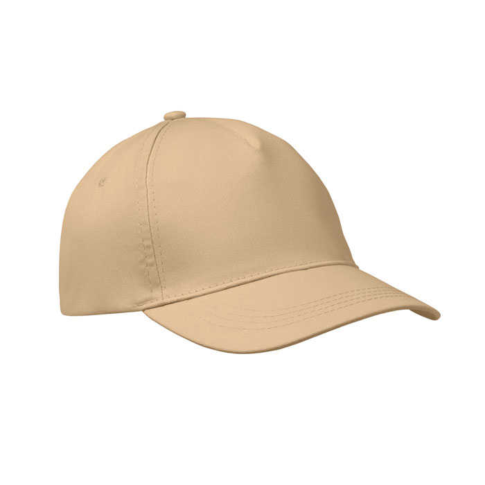 Baseball-pet-met-klittenbandsluiting-Katoenen-twill-150-gm-bedrukken-beige
