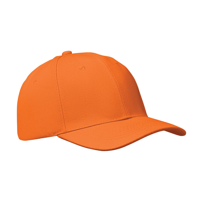 Baseball-pet-met-stalen-gespsluiting-Geborsteld-katoen-260-gm-bedrukken-oranje