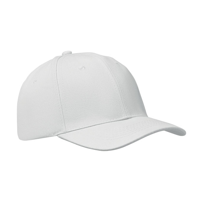 Baseball-pet-met-stalen-gespsluiting-Geborsteld-katoen-260-gm-bedrukken-wit