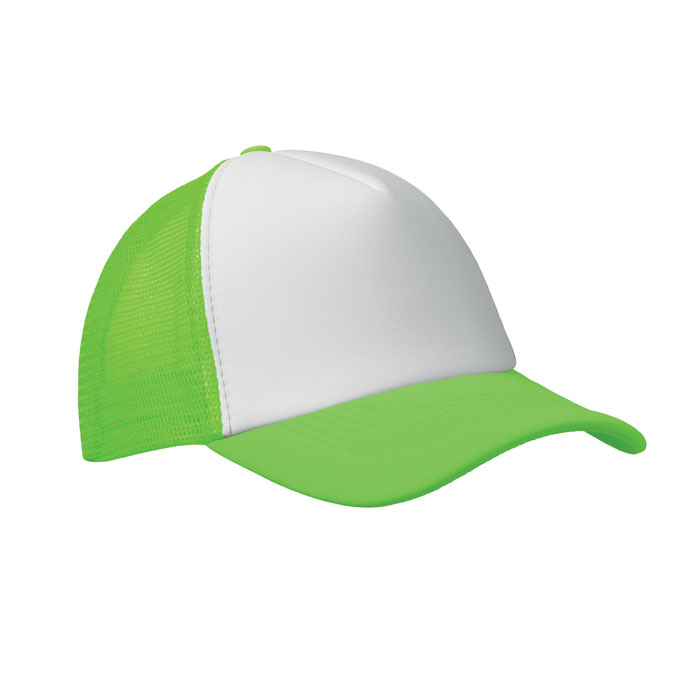 Trucker-cap-Polyester-150-gm-bedrukken-groen-wit