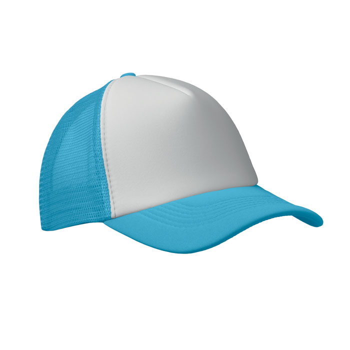Trucker-cap-Polyester-150-gm-bedrukken-lichtblauw-wit