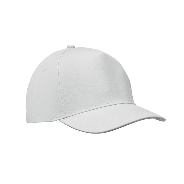 Baseball-cap-met-klittenbandsluiting-Katoenen-twill-180-gm-bedrukken-wit