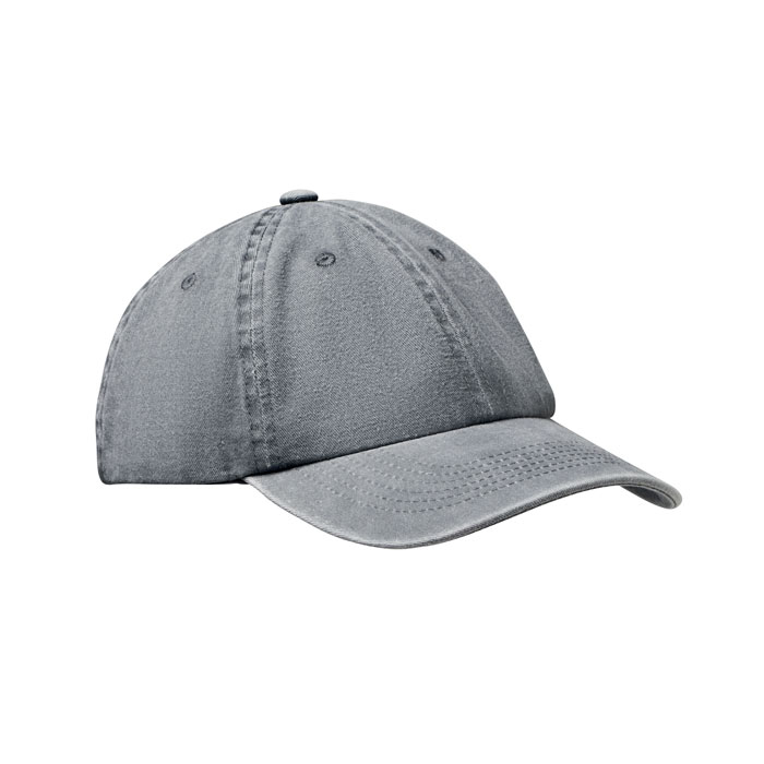 Vintage-baseball-pet-met-klittenbandsluiting-Gewassen-katoen-265-gm-bedrukken-grijs
