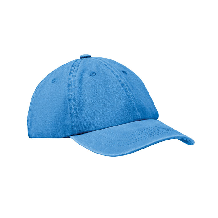 Vintage-baseball-pet-met-klittenbandsluiting-Gewassen-katoen-265-gm-bedrukken-blauw