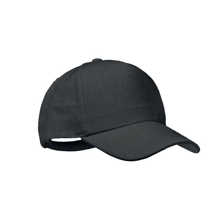 UV-bestendige-baseball-pet-met-gespsluiting-Hennep-370-gm-bedrukken-zwart