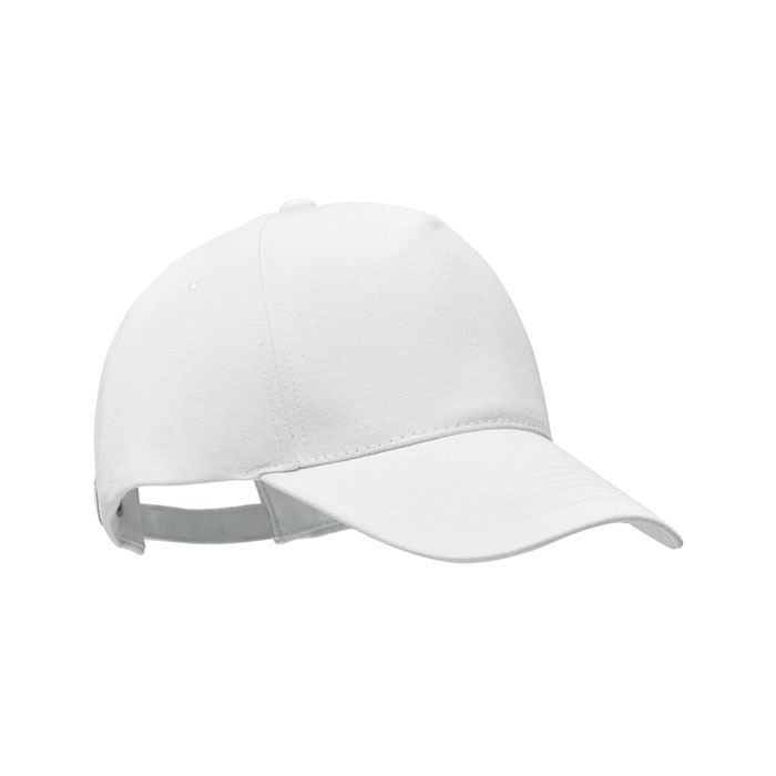 Baseball-pet-met-metalen-gesp-Biologisch-geborsteld-katoen-250-gm-bedrukken-wit