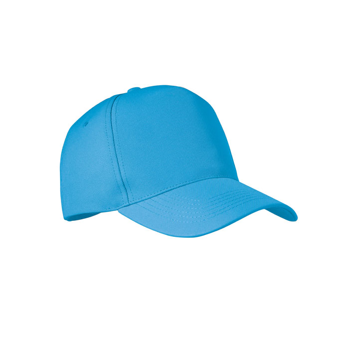 Baseball-cap-met-gespsluiting-RPET-polyester-210-gm-bedrukken-lichtblauw