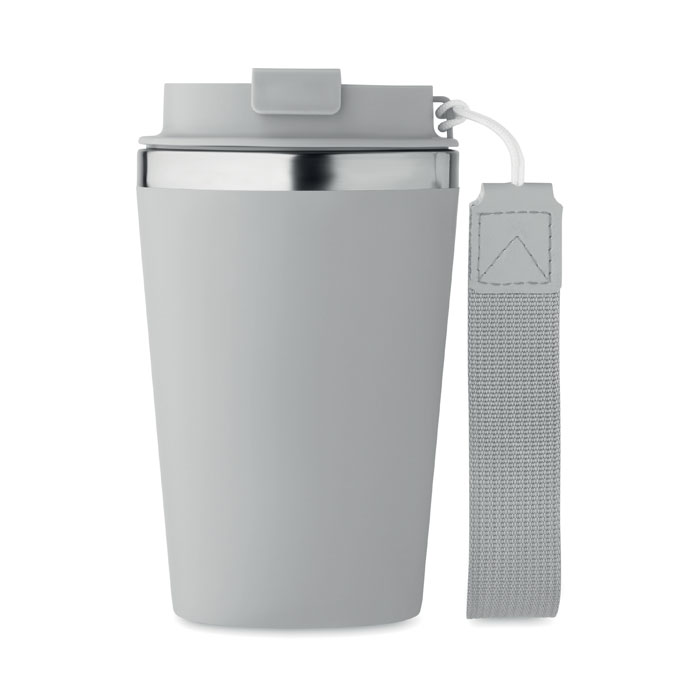 Thermosbeker-met-polsband-RVS-350-ml-bedrukken-grijs