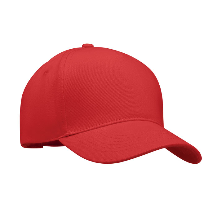 Baseball-pet-met-gesp-Geborsteld-twill-katoen-260-gm-bedrukken-rood